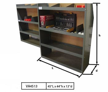 Steel Shelving Unit 45"Lx44"Hx13"D - Metris