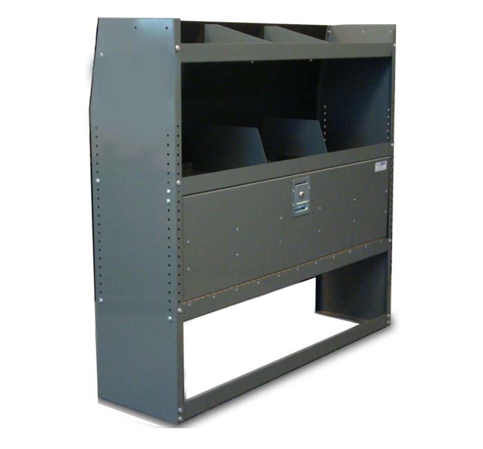 Van Shelving with Door Kit - 45"L x 44"H x 13"D - Low Roof Ford Transit