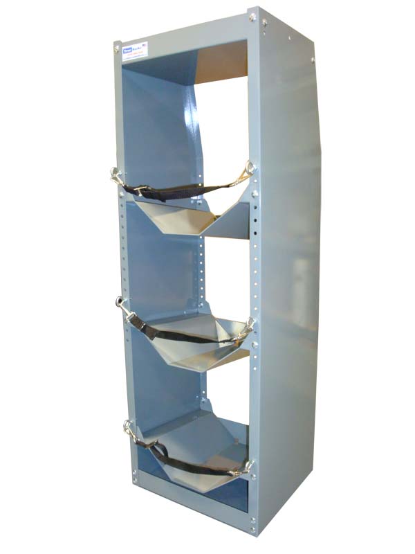 Freon, refrigerant tank holder tower with top shelf