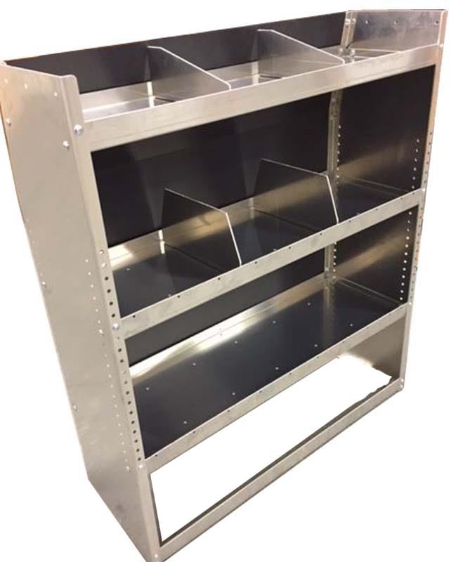 Aluminum Van Shelving Unit 45"L x 44"H x 13"D - Ford Transit Low Roof