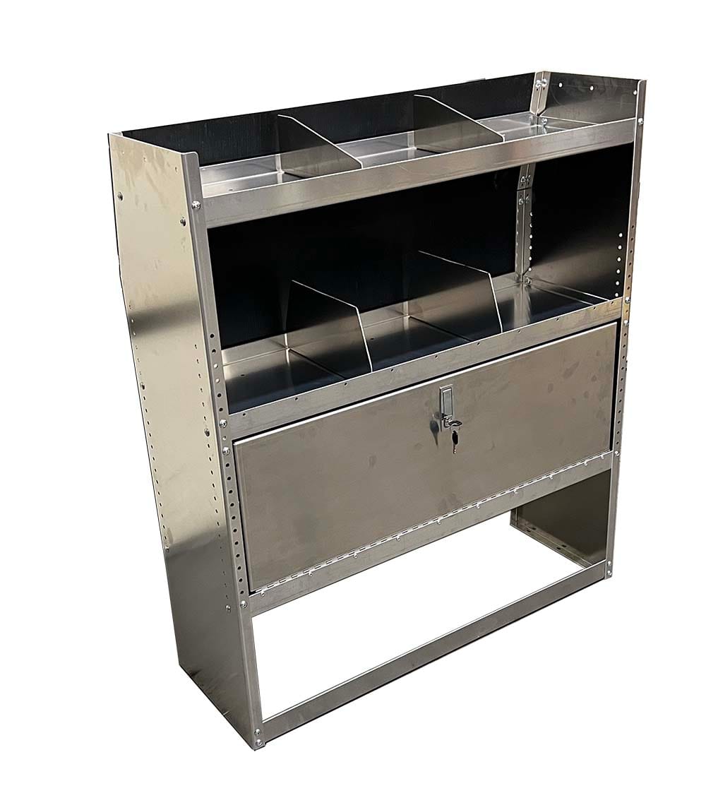 Aluminum Van Shelving Unit with Door 38"Lx44"Hx13"D - Image 2