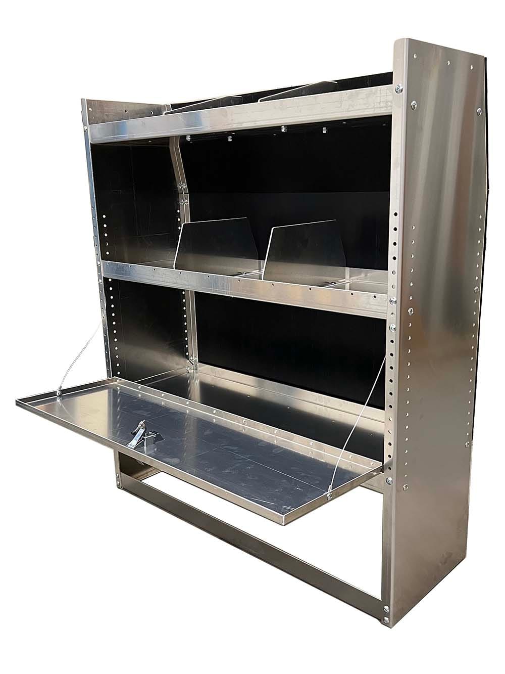 Aluminum Van Shelving Unit with Door 38"Lx44"Hx13"D - Image 3