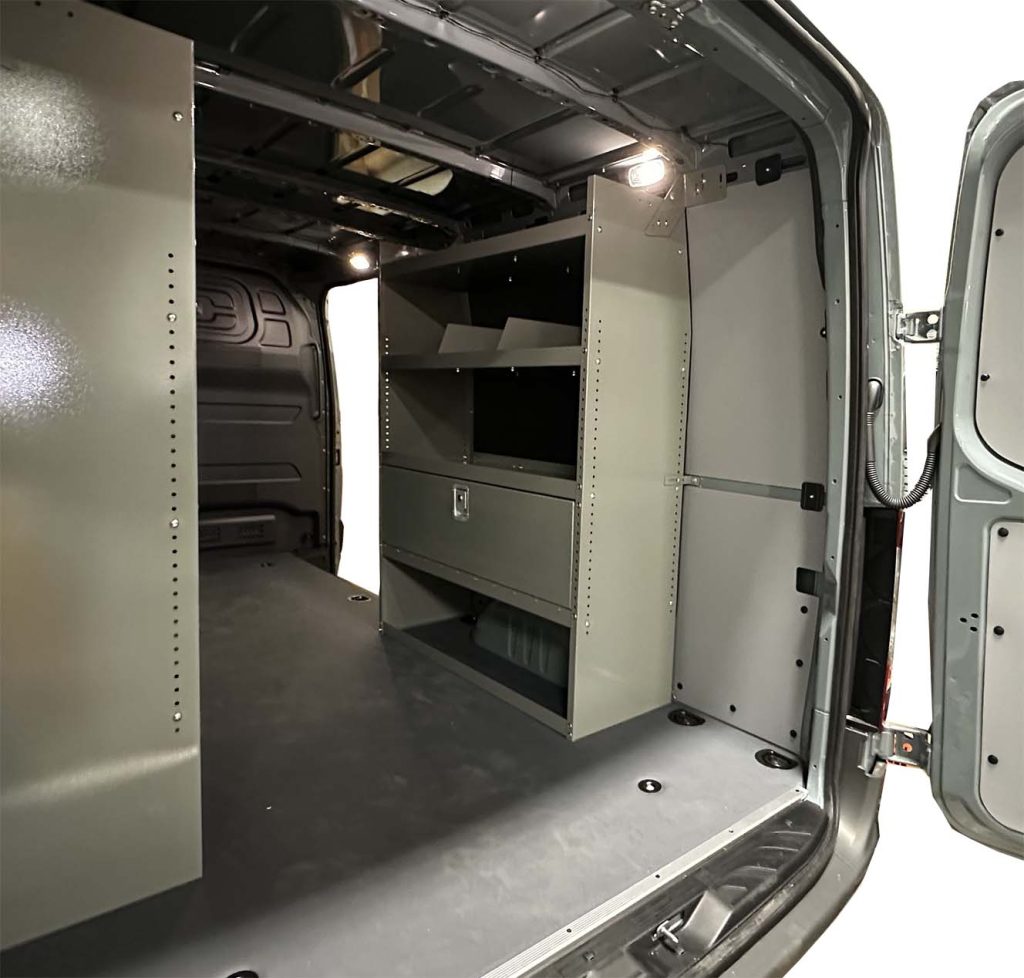 Van Shelving with Door - 59"H x 45"L x 16"D - High Roof Ford Transit