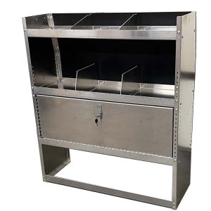 Aluminum Van Shelving Unit with Door 38"Lx44"Hx13"D