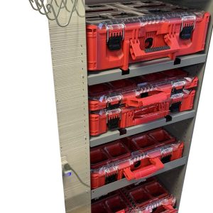 Milwaukee Packout Shelving Tower – Case Storage with Top Utility Tray