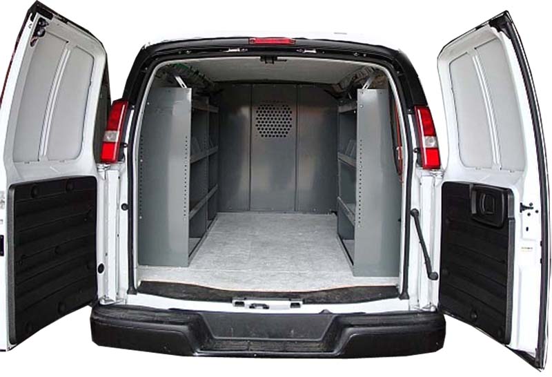 Set of 3 Shelving Units - Base Contractors Package - Full Size Van GMC, Chevy, Ford
