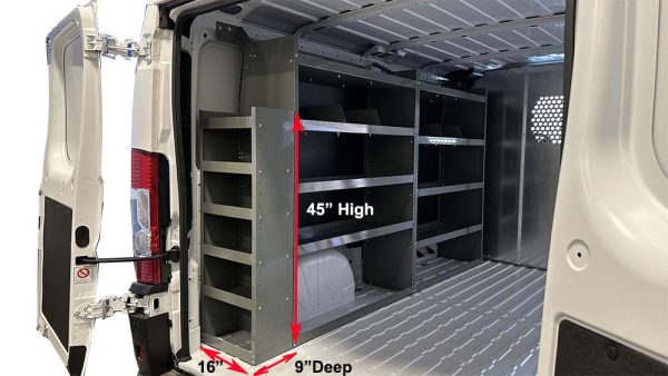 Storage End Shelf Tower to fit Mercedes Sprinter 45"H x 16"L x 9"D