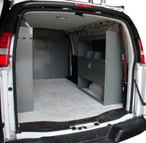 Van Shelving with Door Kit - 45"L x 44"H x 13"D - Low Roof Ford Transit - product view 5